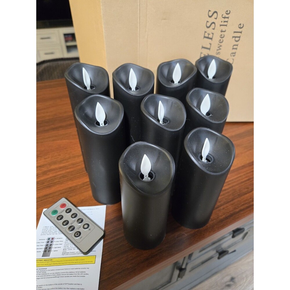 Black flameless candles with remote control